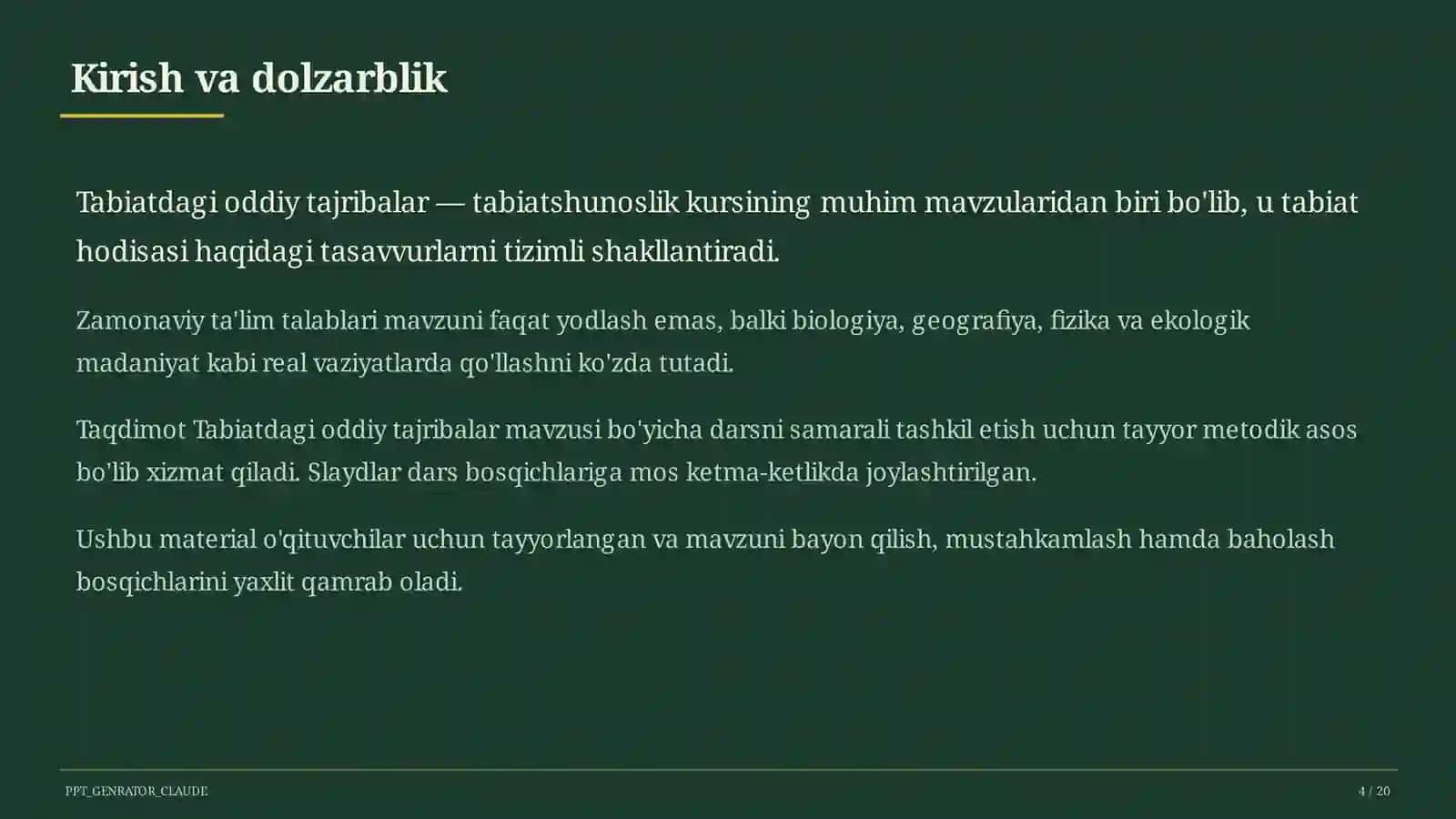 Tabiatdagi oddiy tajribalar (4-sinf) 4