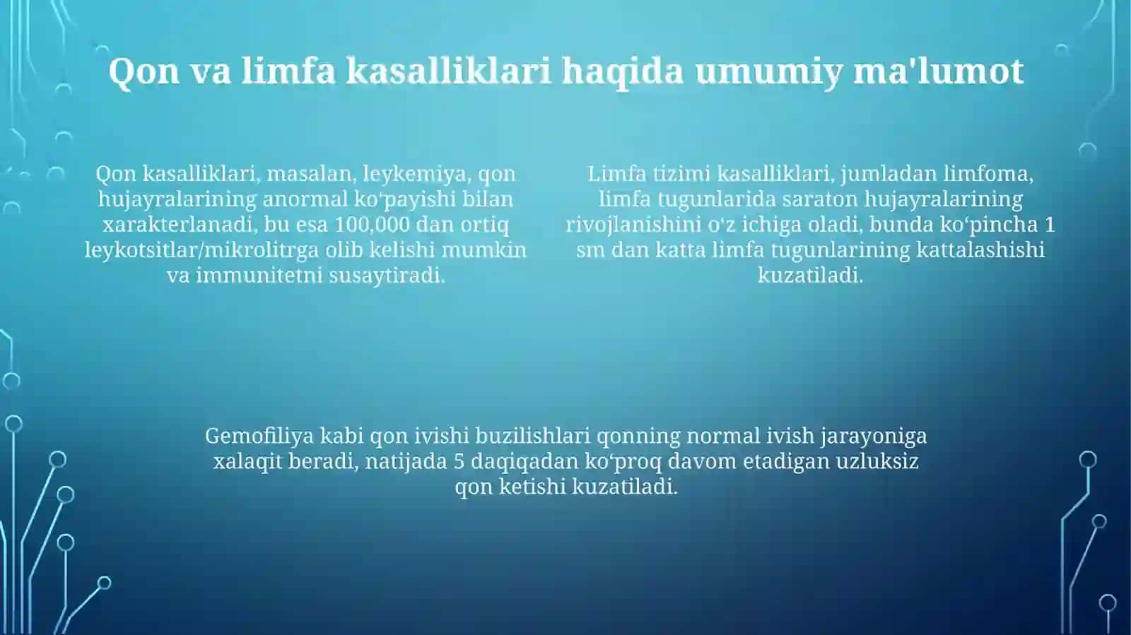 Qon va limfa kasalliklari bilan ogʻrigan oʻquvchilar bilan mashgʻulot oʻtkazish 4