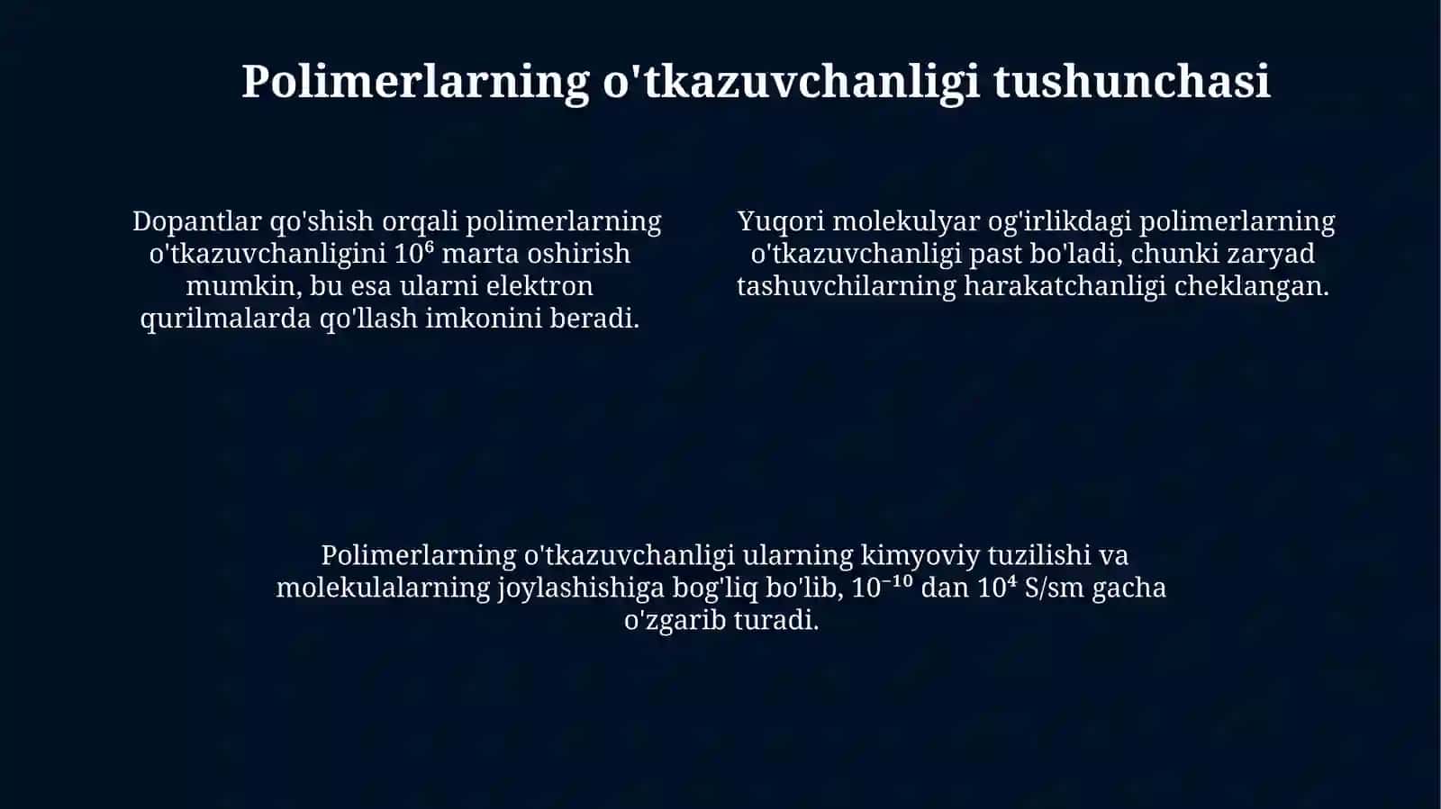 O'tkazuvchan polimerlar 4