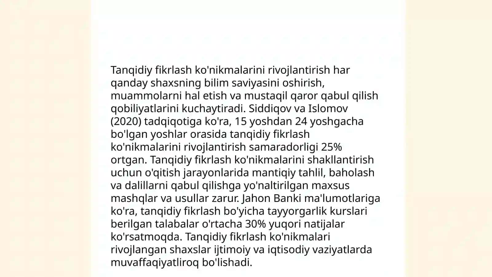 Shaxsga yo'naltirilgan ta'lim, Tanqidiy fikrlash va mazmunli ta'lim texnologiyalari 4