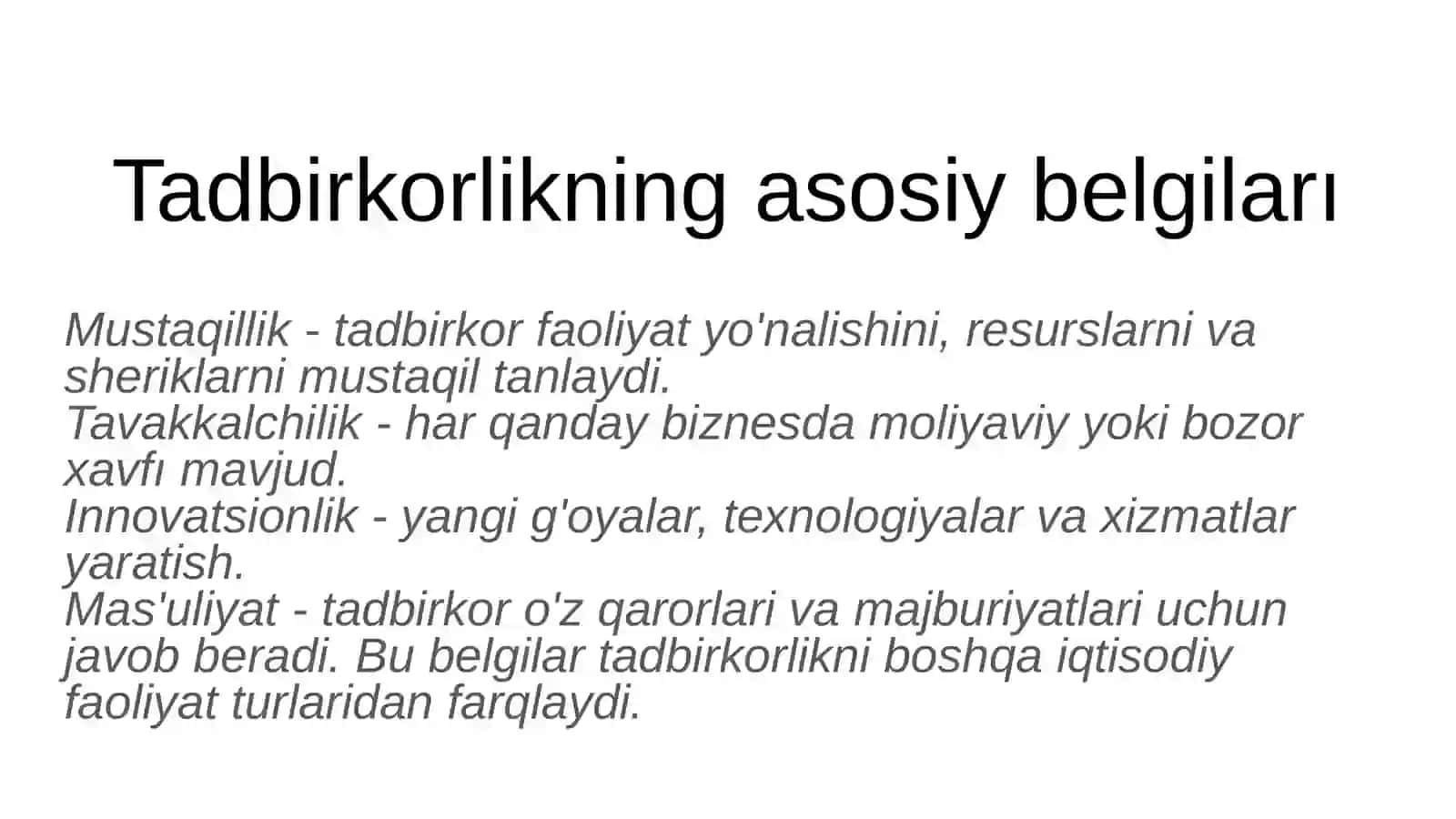 Tadbirkorlik faoliyati va tadbirkorlik kapitali 4