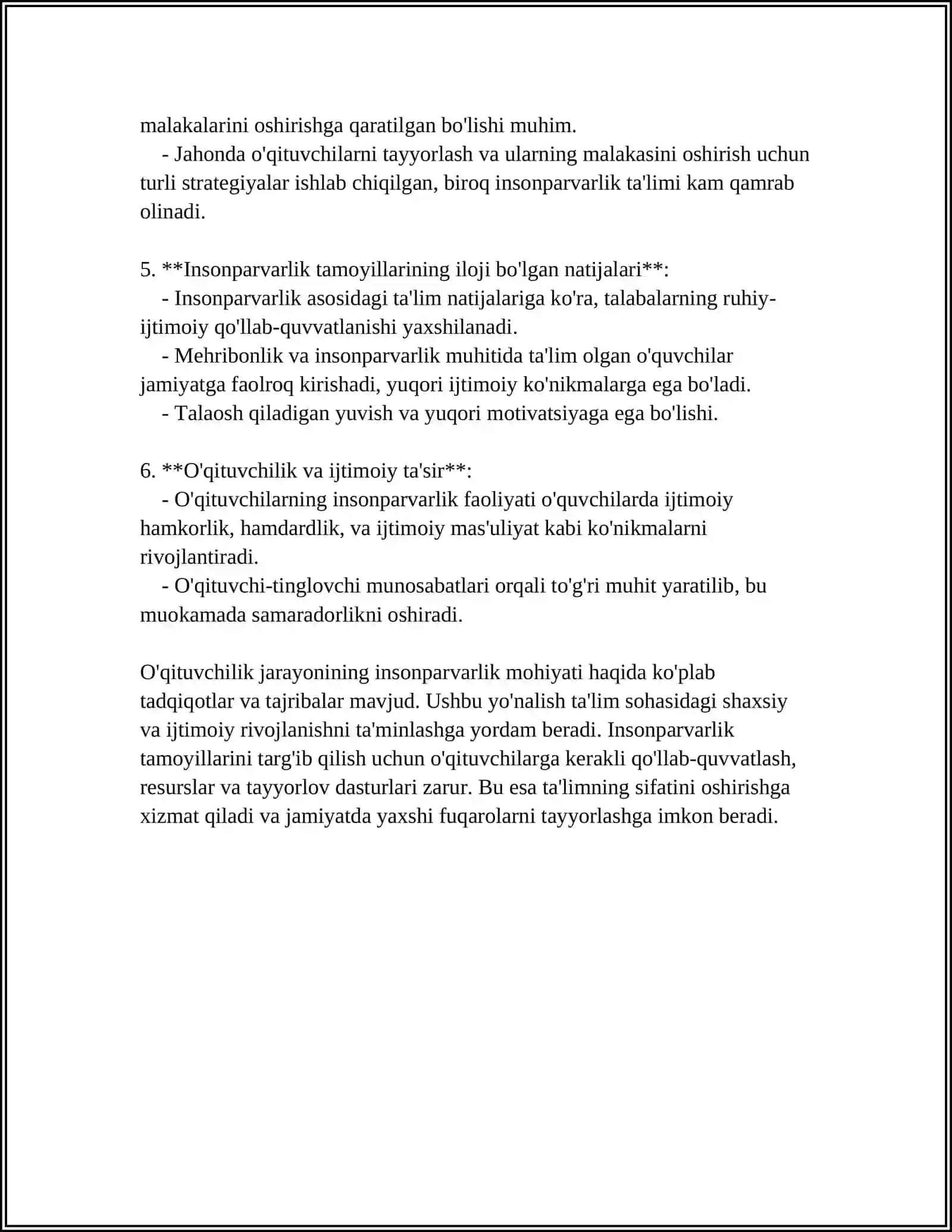 O'qituvchilikning Insonparvarlik Yonalishi 4