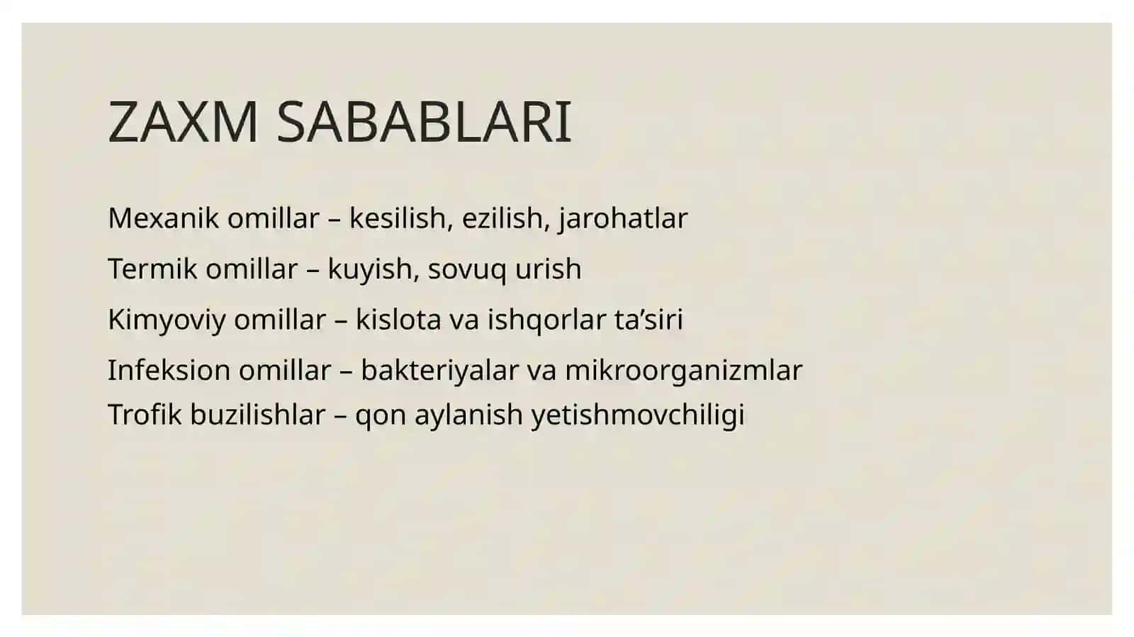 zaxmga qarshi vositalar. reparantlar va regenerantlar 4
