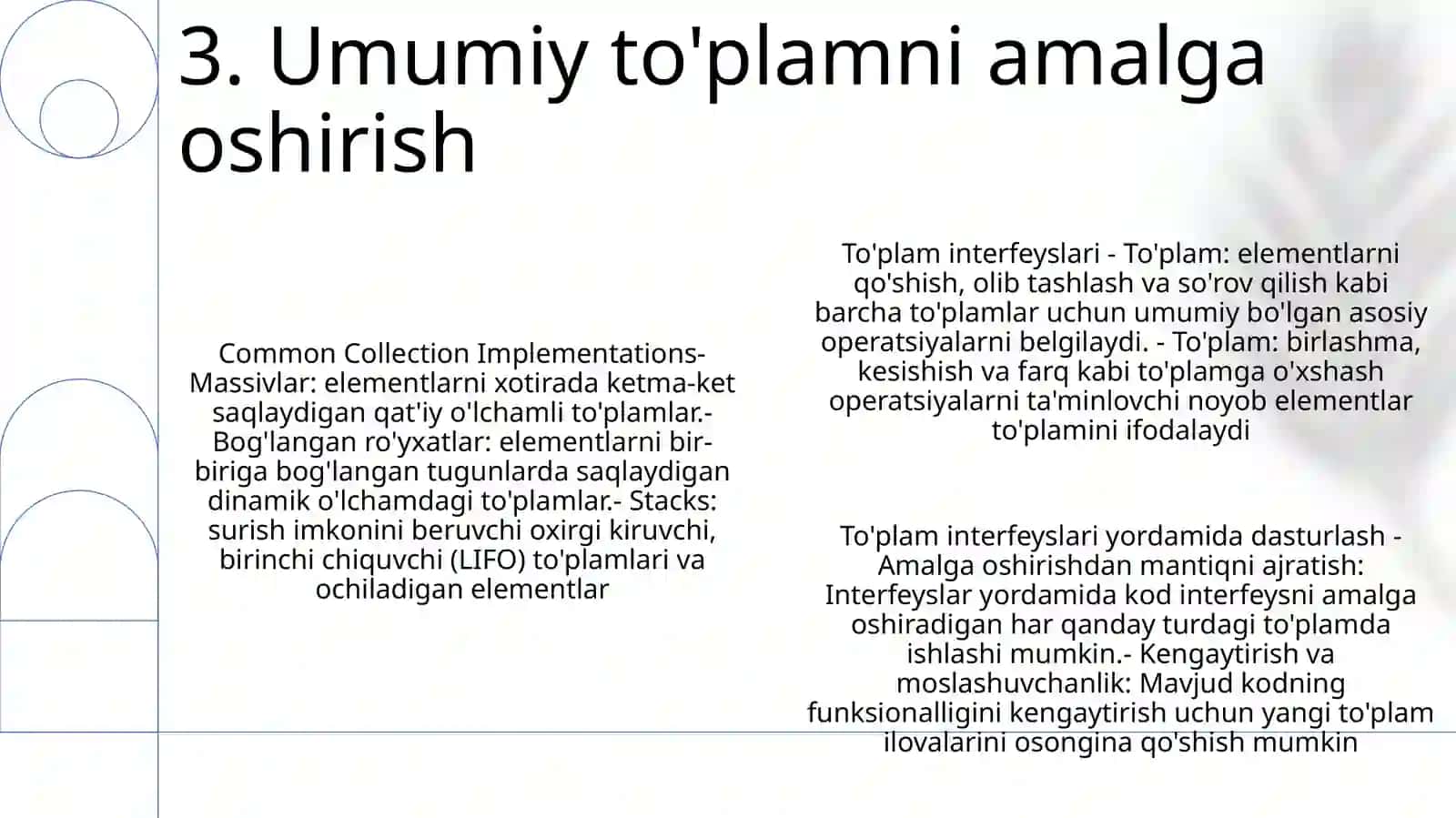 Collection Interfeysdan Foydalanib Dasturlar Tuzish 4