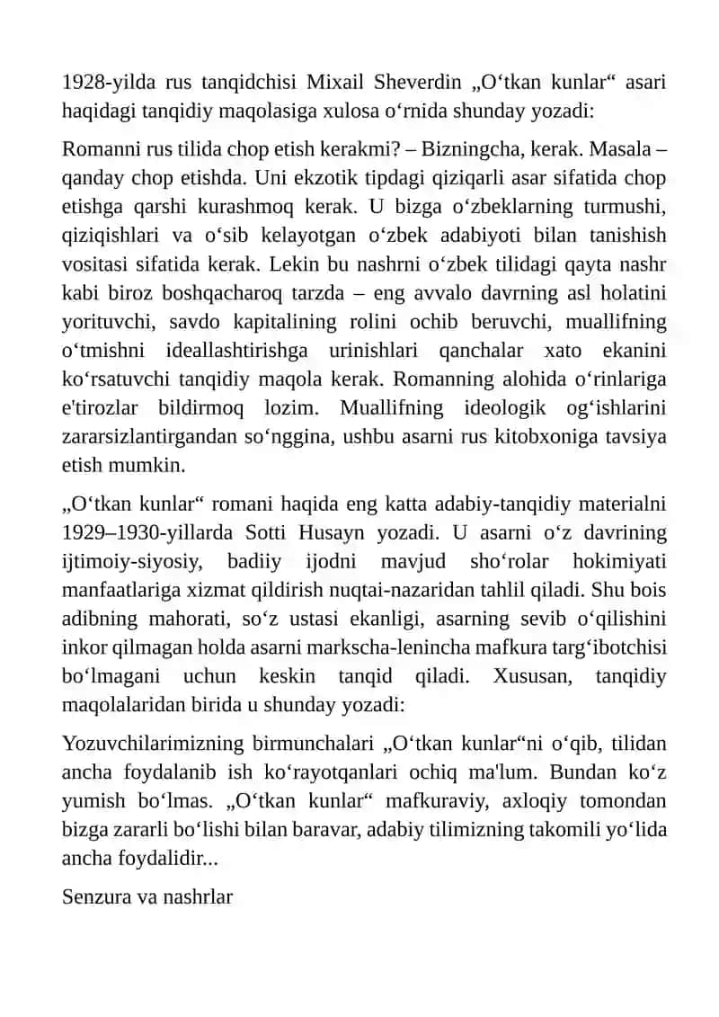 Oʻtkan kunlar 4