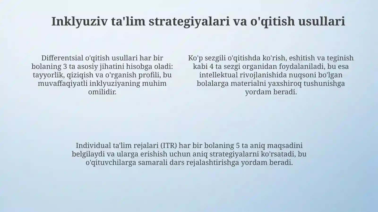 Intellektual rivojlanishida nuqsoni bo'lgan bolalar uchun inklyuziv ta'lim strategiyalari 4