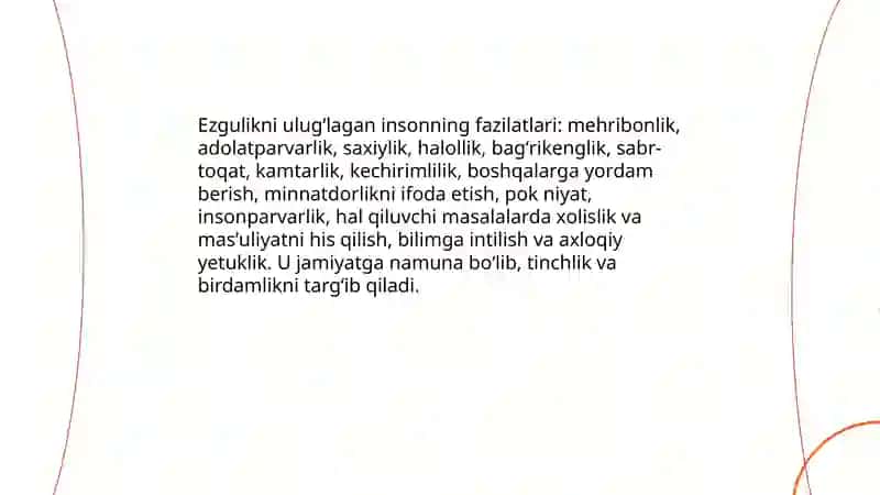 Ezgulikni ulugʻlagan inson 4