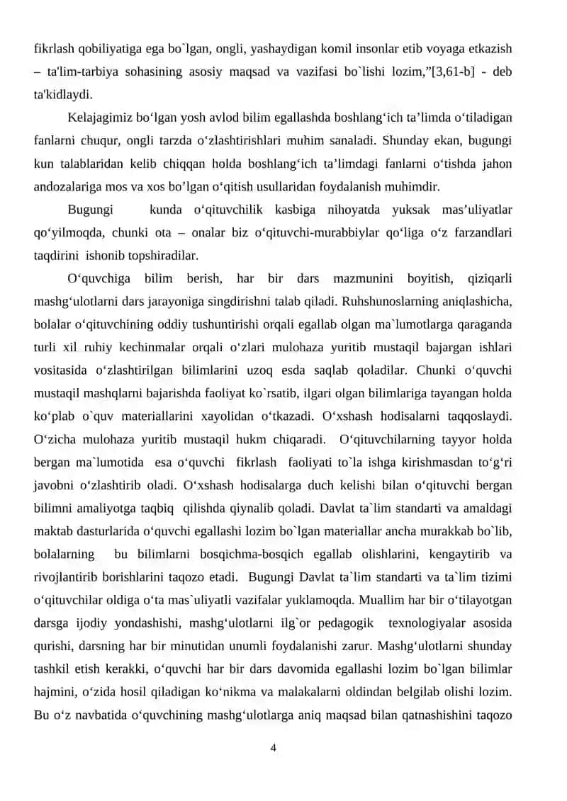 4-sinfda ot so’z turkumini o’rgatish jarayonida o’quvchilarning nutqini o’stirish 4