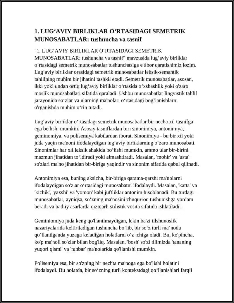 LUGʻAVIY BIRLIKLAR OʻRTASIDAGI SEMETRIK MUNOSABATLAR 4