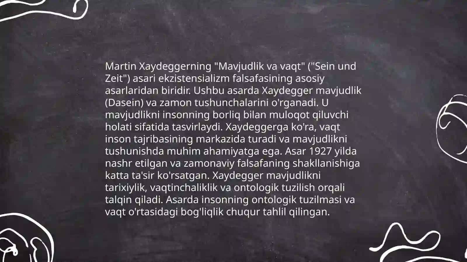 Noklasnik ontologiyaning yo'nalishlari va mohiyati ( M Xaydeggerning borliq va vaqt asari asosida) 4