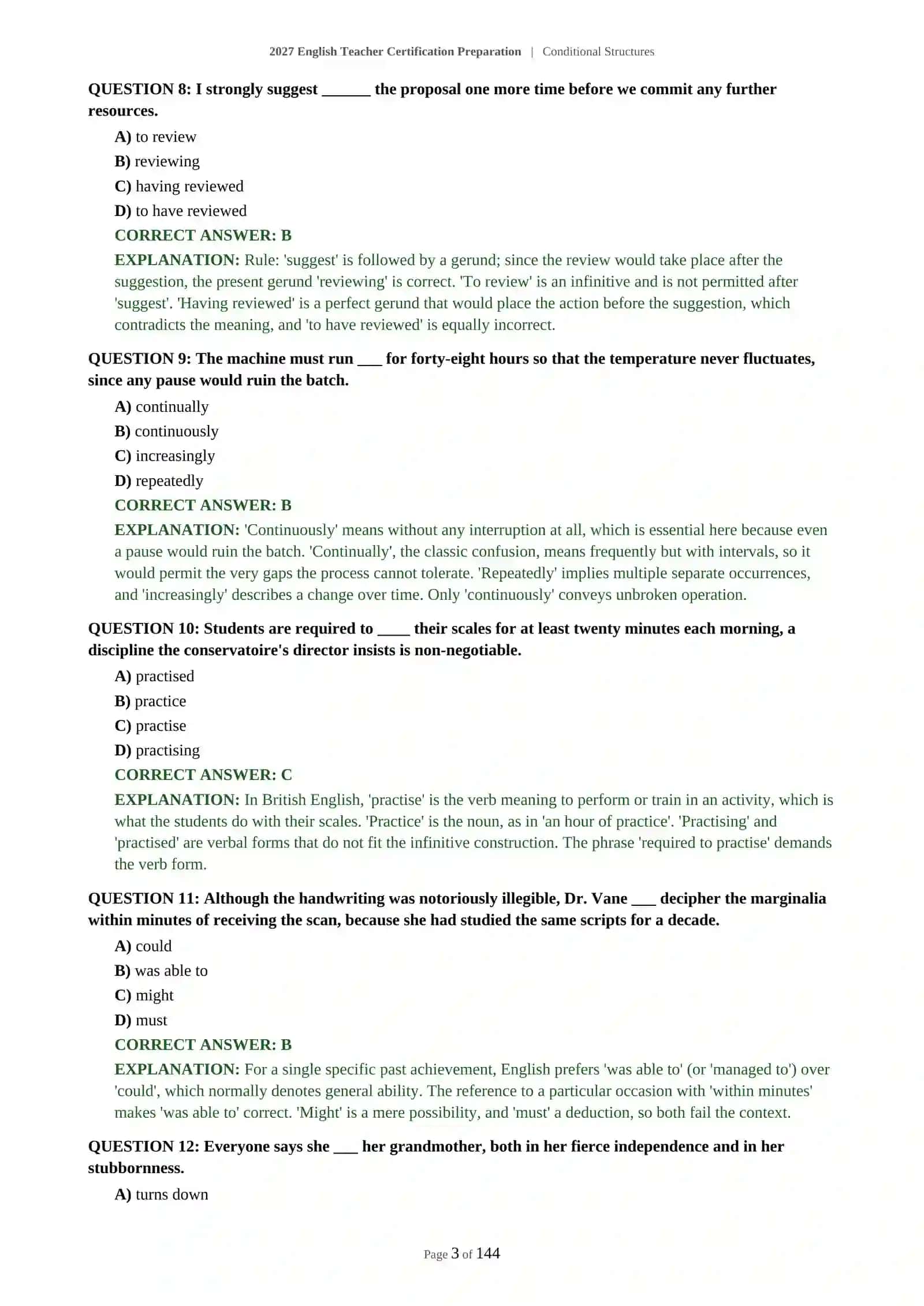 Conditional Structures - 2027 English Teacher Certification Preparation 4