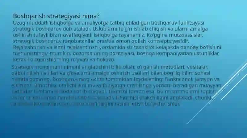 STRATEGIK BOSHQARUV-MOHIYATI VAZIFALARI 4