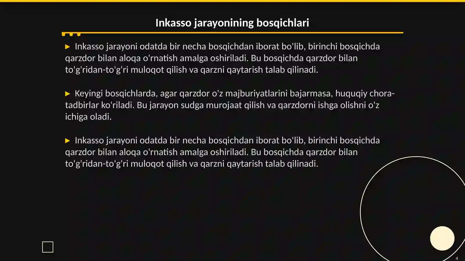 Inkasso topshiriqnomalari bilan hisob-kitoblar hisobi 4