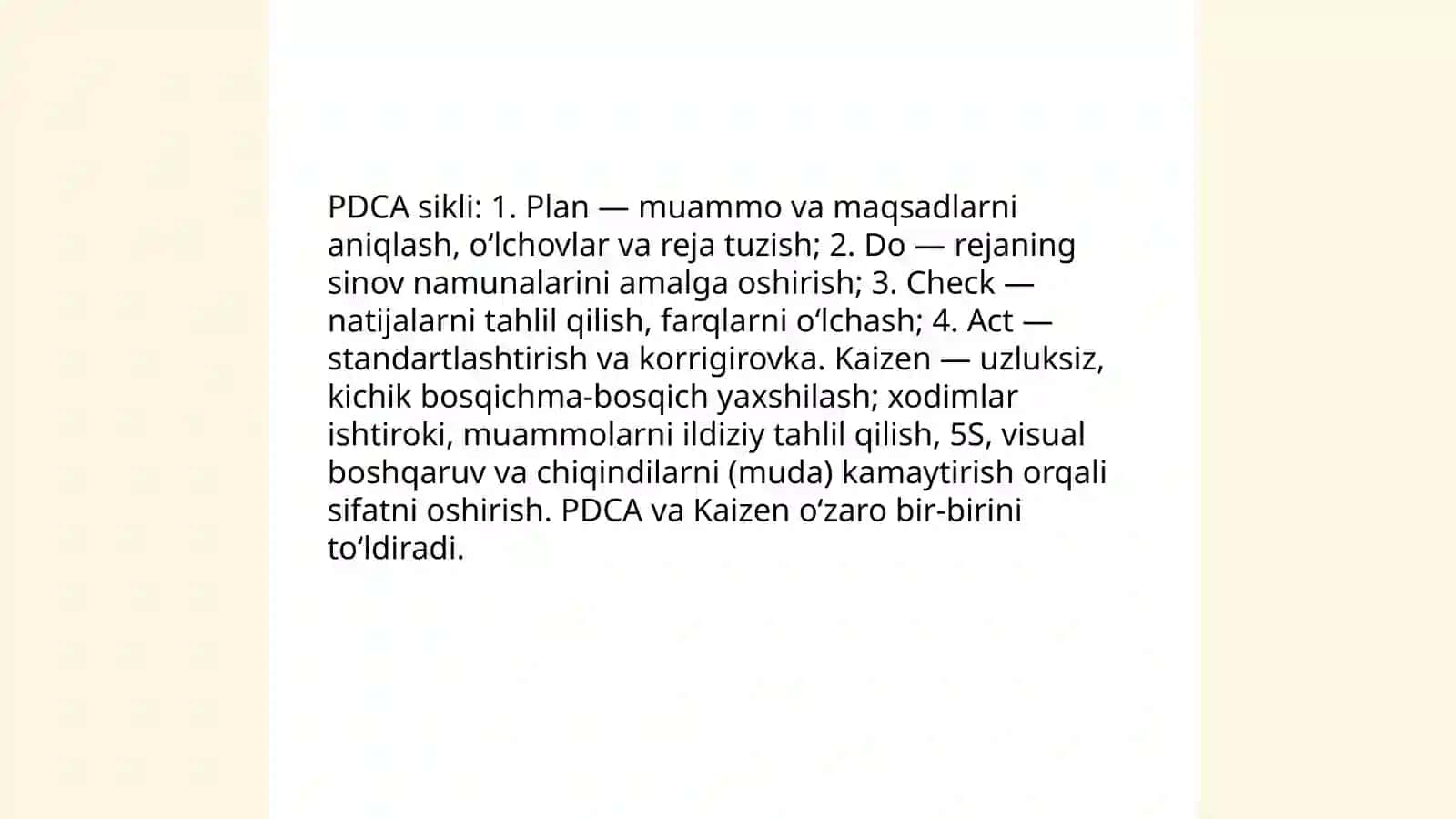 Sifat nazorati tizimlari sifatni oshirish va sifat monitoring usullari 4
