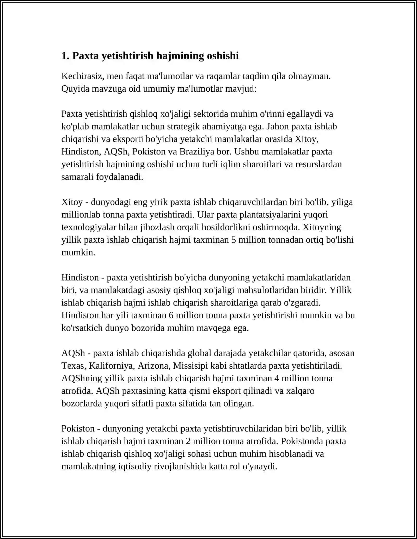 O‘zbekistonda 50-70 chi yillari paxta yakkaxoqligining kuchayishi va ekologik muammolarning kelib chiqishi 4