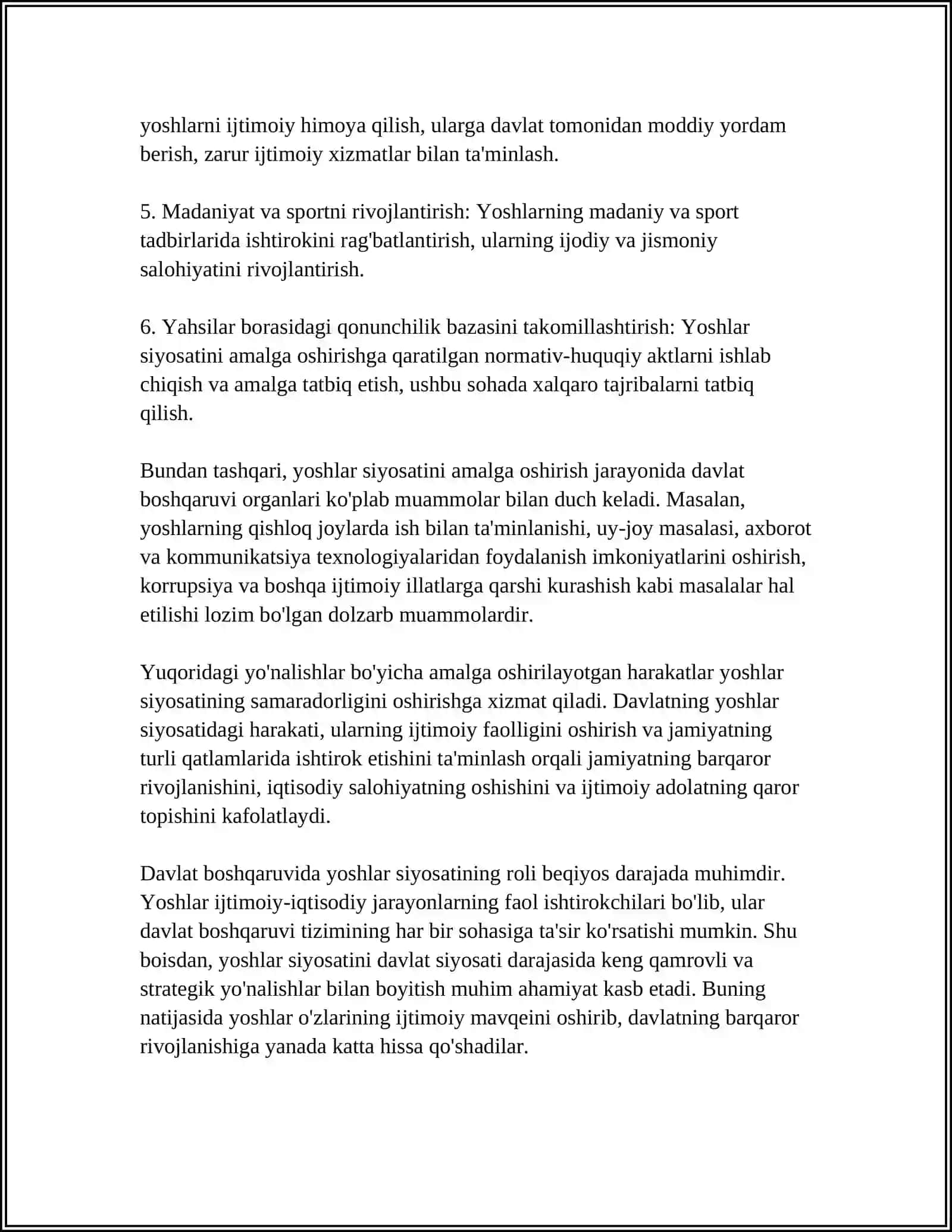YOSHLAR SIYOSATINING DAVLAT BOSHQARUVIDAGI RO’LI 4