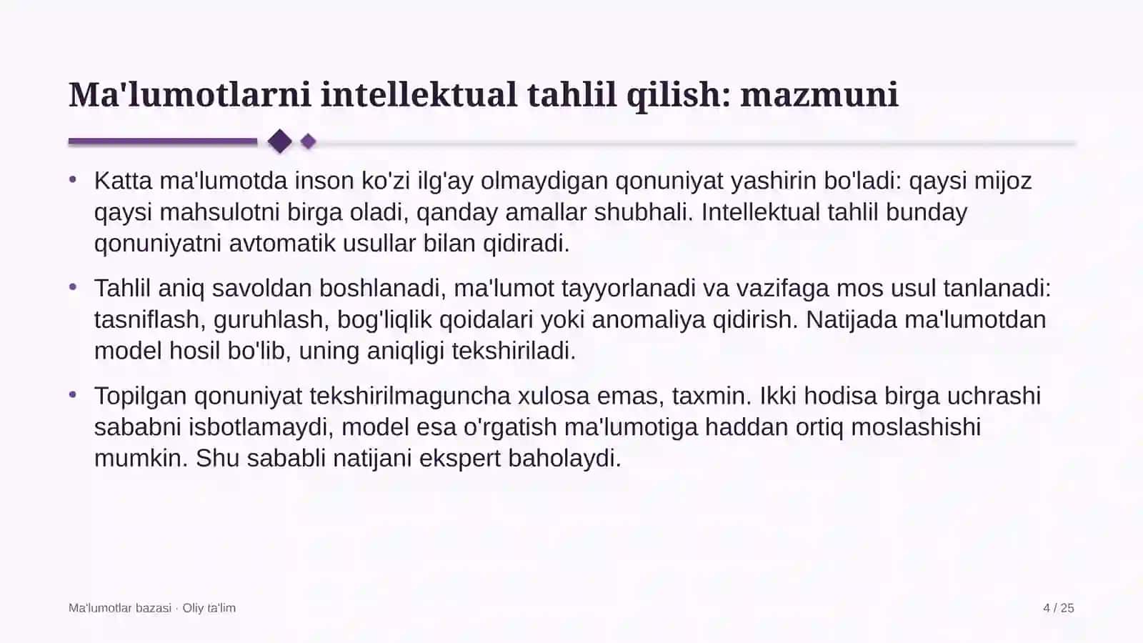 reabilitatsiya markazlarida ma'lumotlarni intellektual tahlil qilish data mining 1404 4