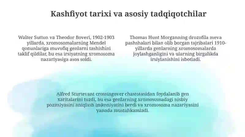Irsiyatning xromosoma nazariyasi 4