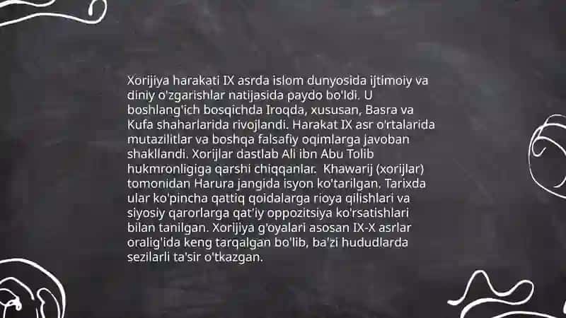 Noanʼanaviy eʼtiqodlar: xorijiya, muʼtaziliya, qarmatiya harakatlari 4