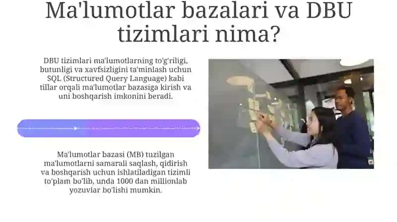 Ma'lumotlar bazasi va ularni boshqarish tizimlari bilan ishlashni o'rganish 4