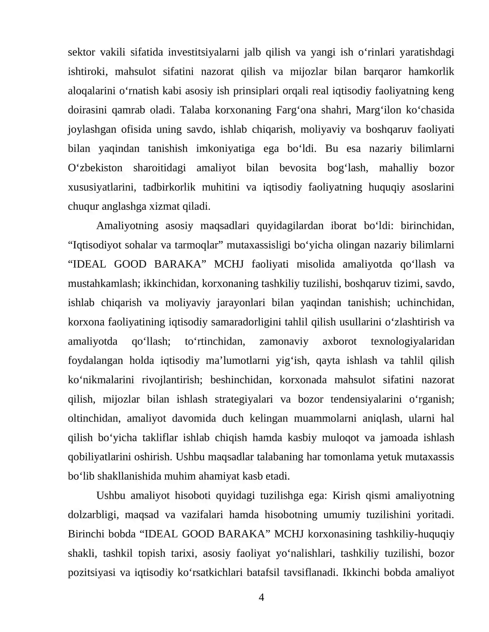 "IDEAL GOOD BARAKA" MCHJ 4