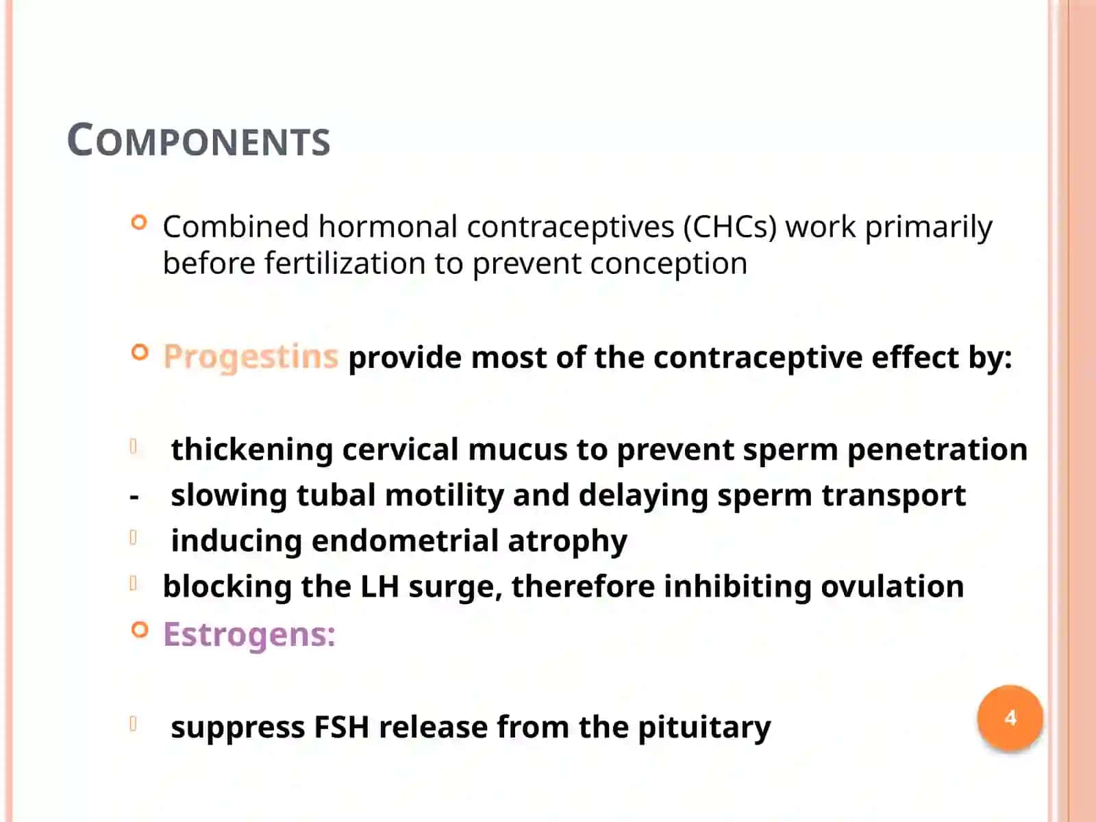 Pharmacological contraception 4
