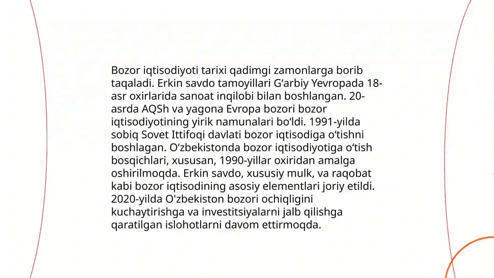 Bozor iqtisodiyoti mazmuni va unga ótish yóllari 4