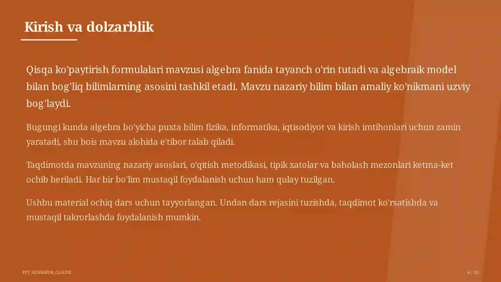 Qisqa ko'paytirish formulalari (7-sinf) 4