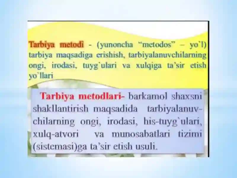 Tarbiya psixologiyasi. Tarbiya turlari. Tarbiyaga ta’sir etuvchi  omillar 4