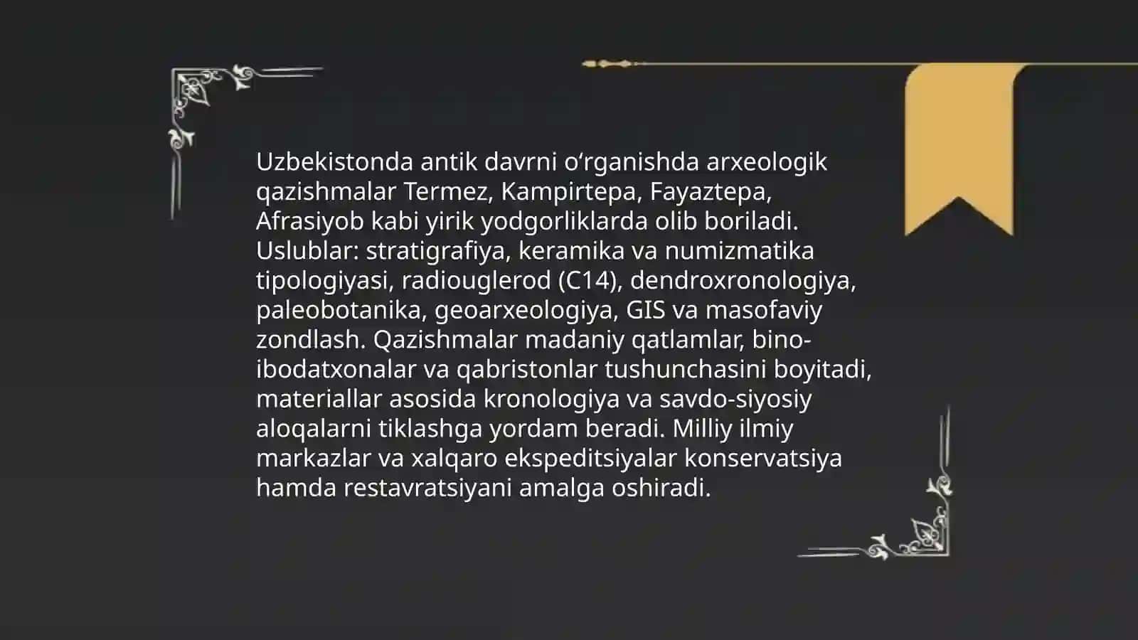 Oʻzbekistonda antik davr tarixning oʻrganilish 4