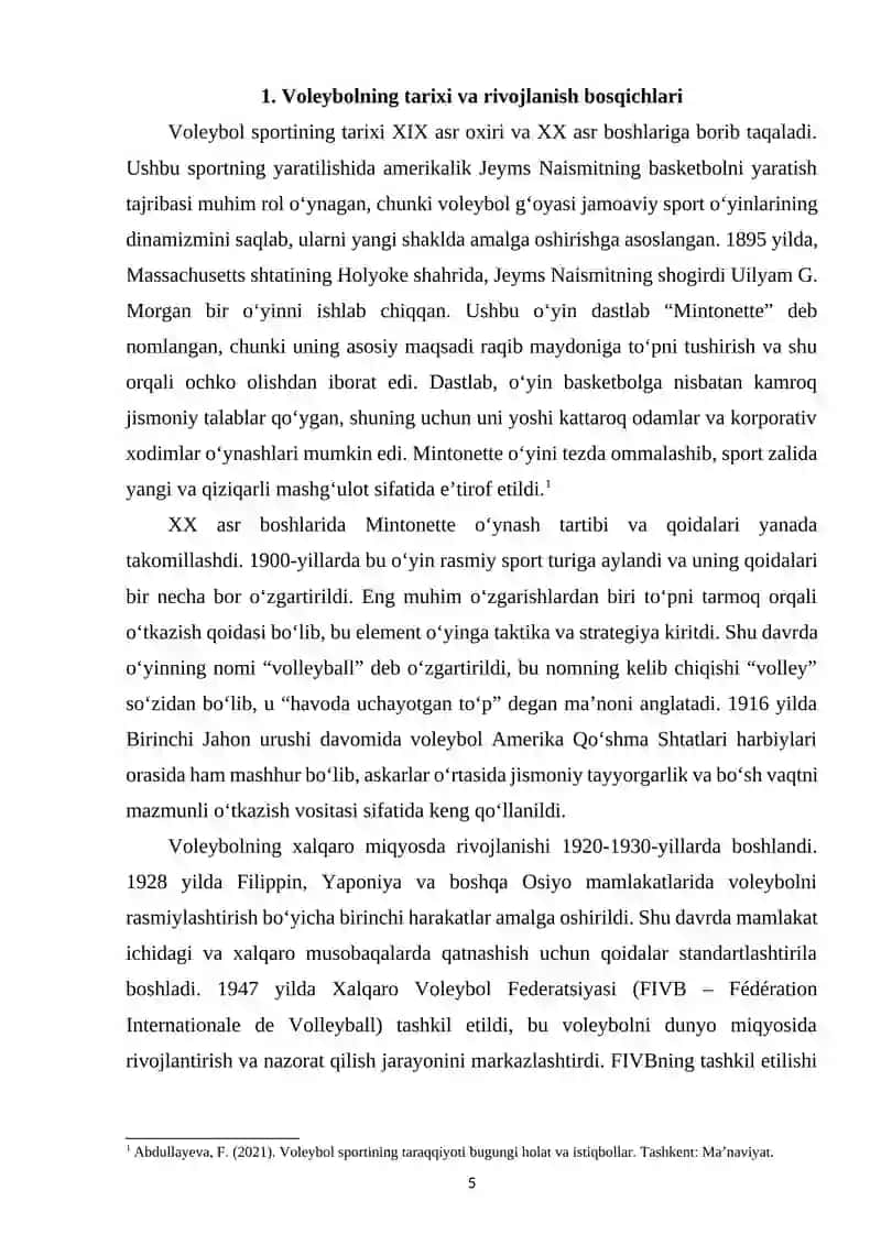 Voleybol sporti taraqiyotining bugungi holati 4