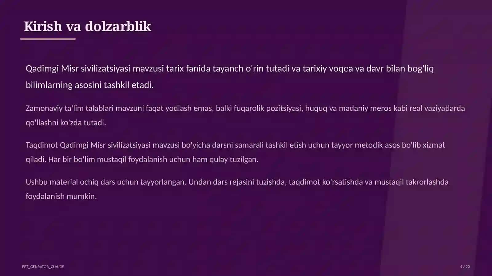 Qadimgi Misr sivilizatsiyasi (6-sinf) 4