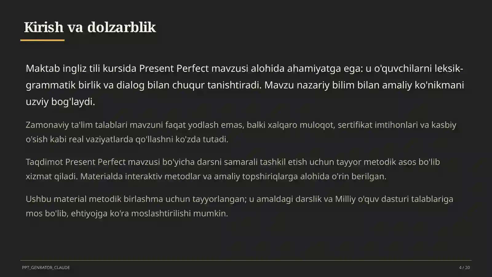 Present Perfect (8-sinf) 4