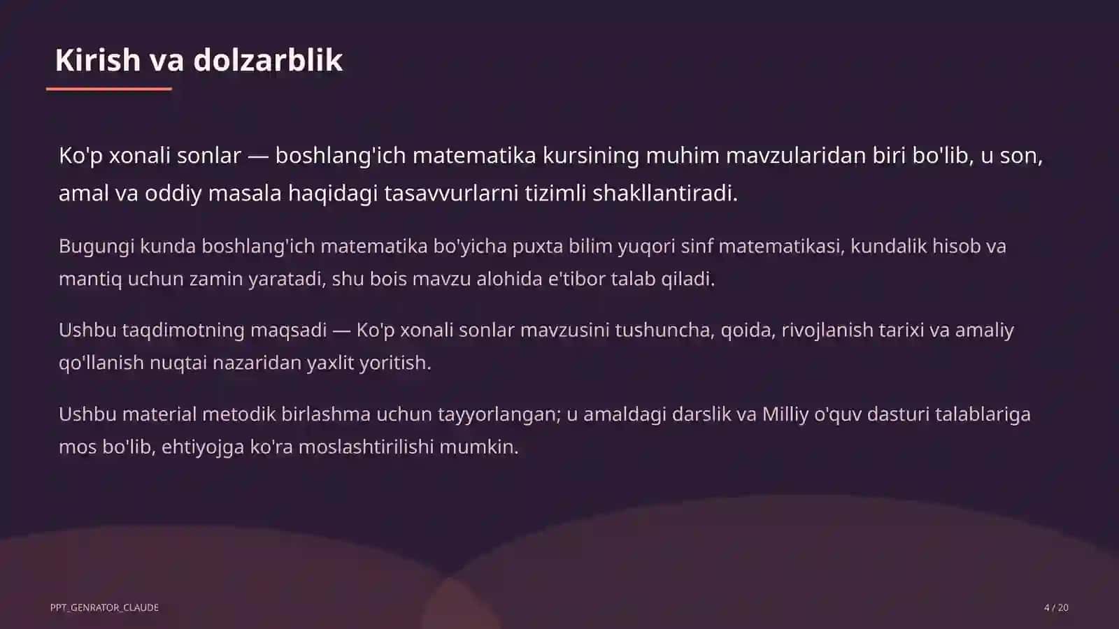 Ko'p xonali sonlar (4-sinf) 4