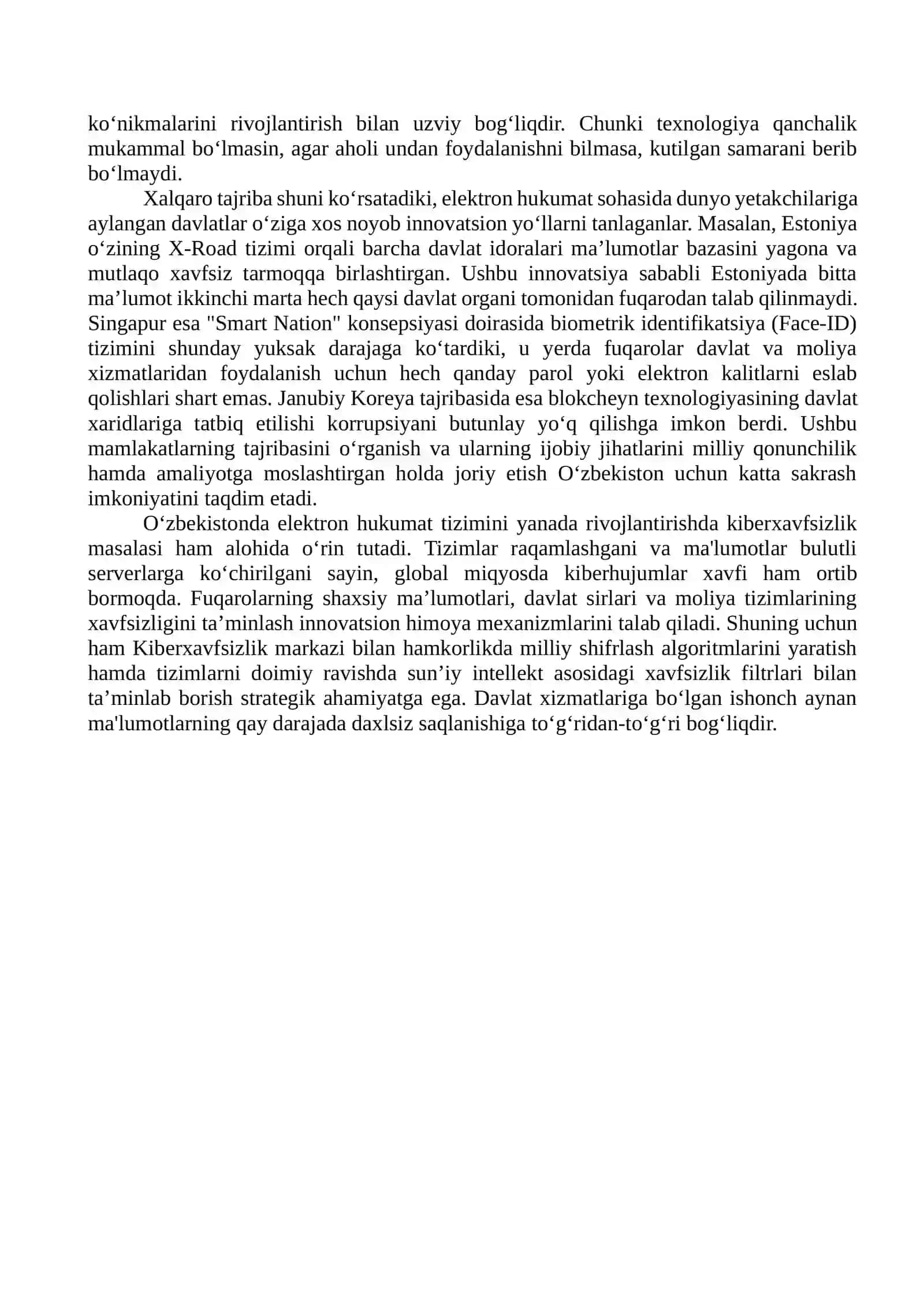 Elektron hukumat tizimlarini rivojlantirishda innovatsion yondashuvlar 4