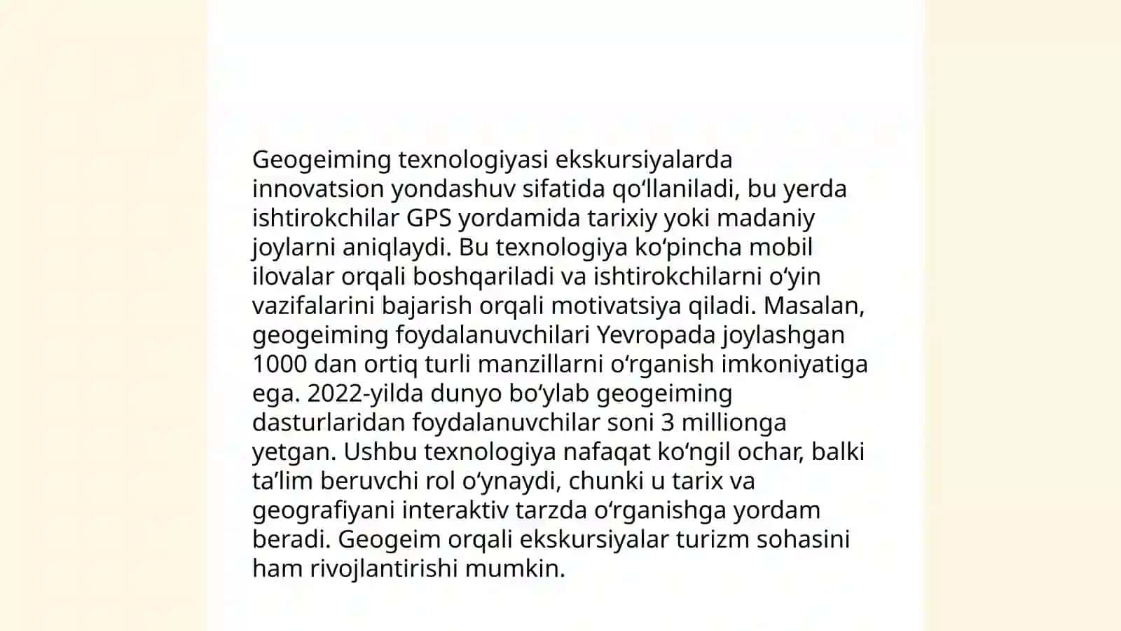 Ekskursiya darslarida turli metodlardan foydalanish 4