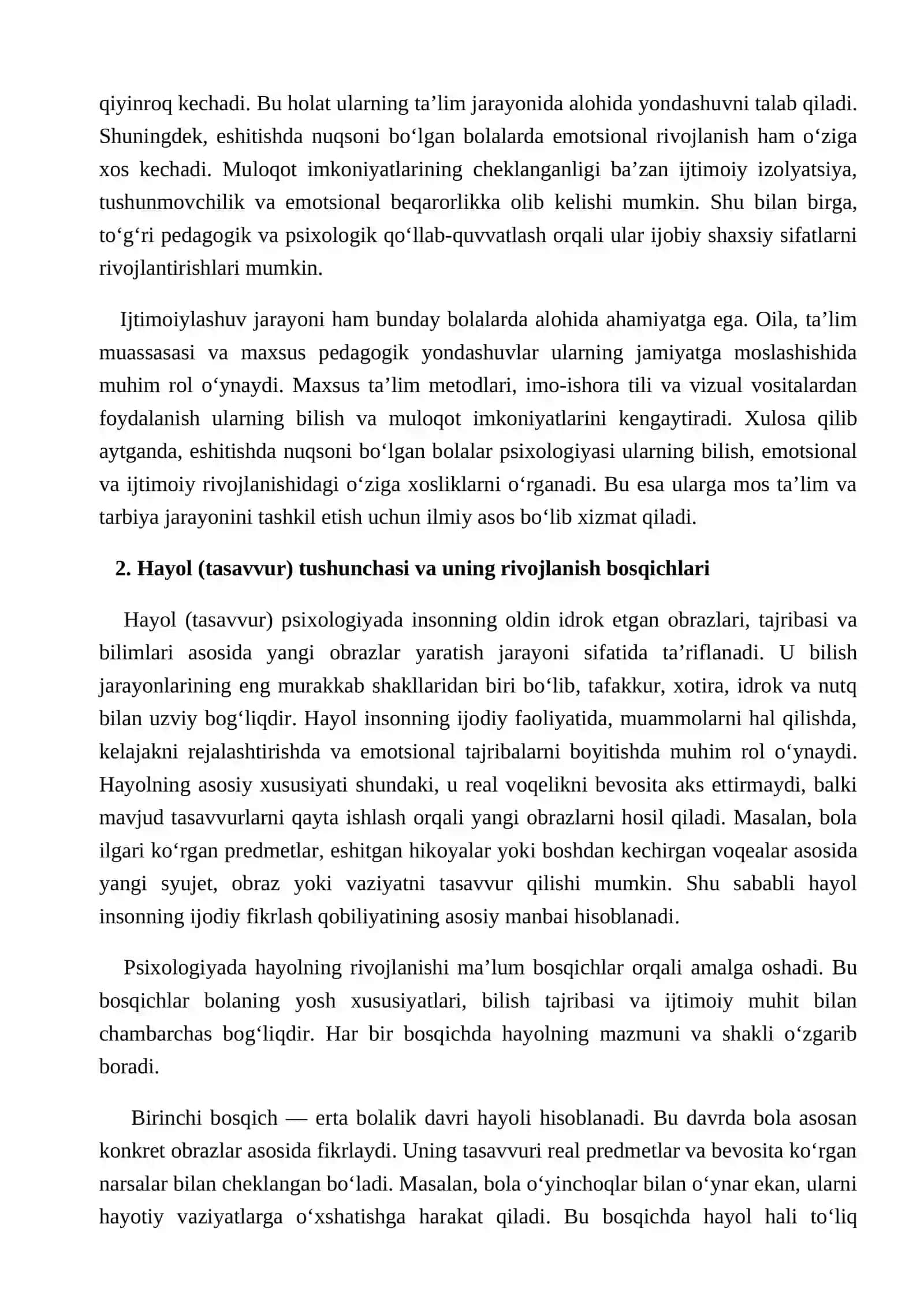 ESHITISHDA NUQSONI BO‘LGAN BOLALARNING HAYOL XUSUSIYATLARI 4
