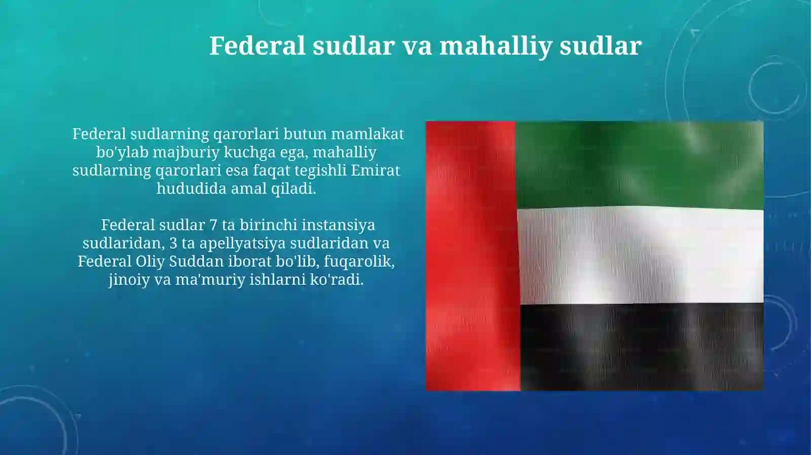 Birlashgan Arab Amirligining bugungi kundagi huquq tizimi 4