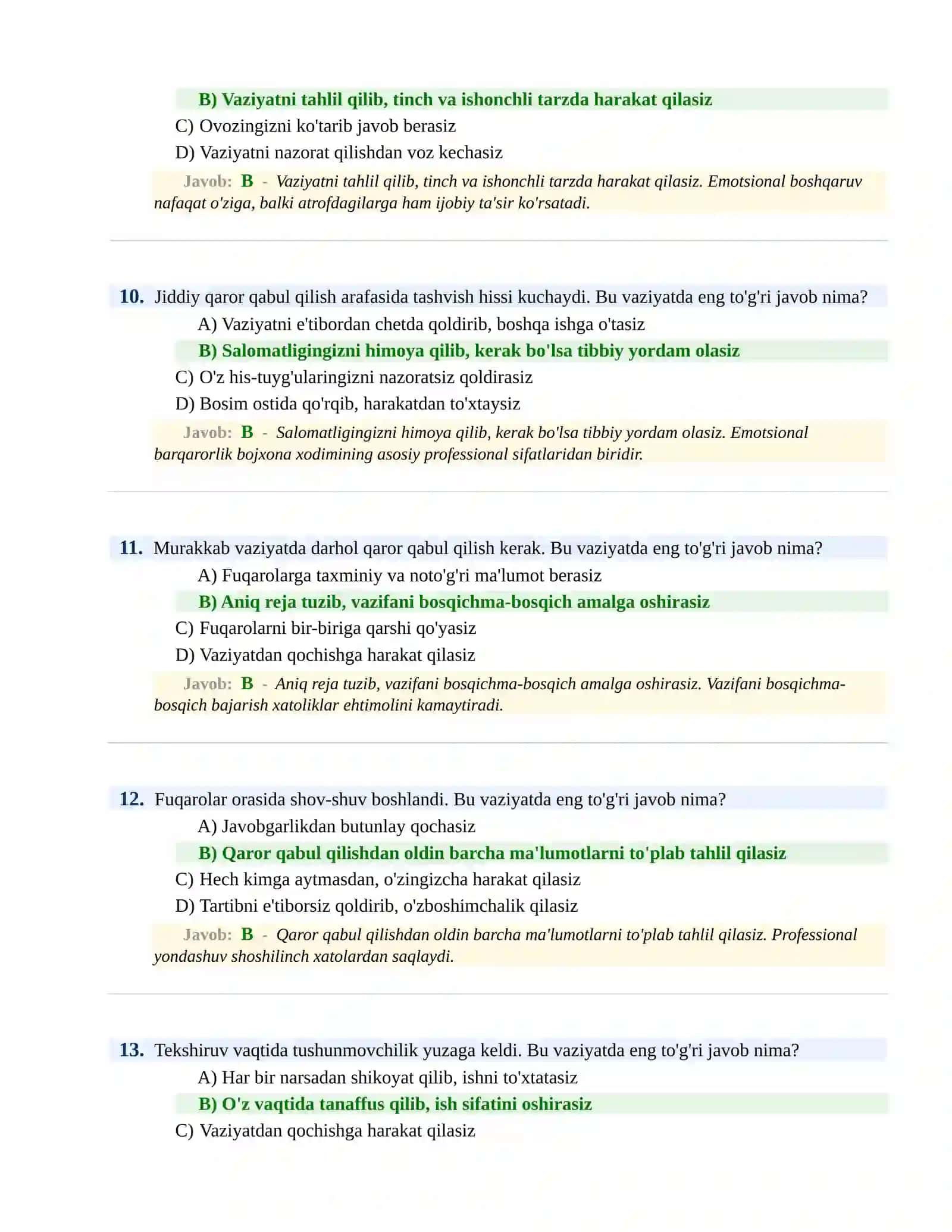 BOJXONA XIZMATIGA ISHGA KIRISH PSIXOLOGIK SINOV Testlari 4