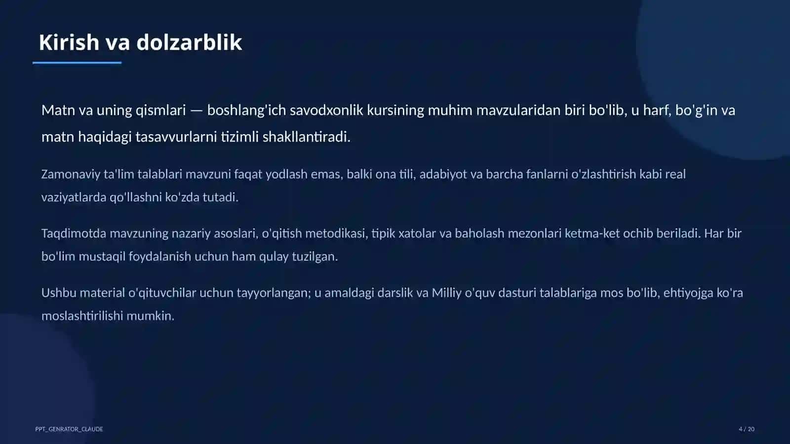 Matn va uning qismlari (3-sinf) 4