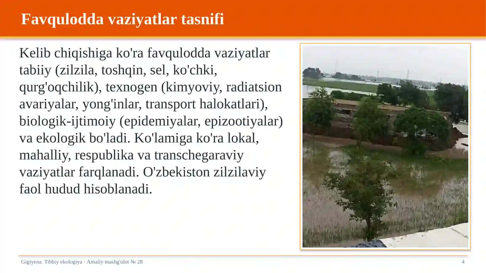 Gigiyena. Tibbiy ekologiya · Amaliy mashg'ulot № 28 4