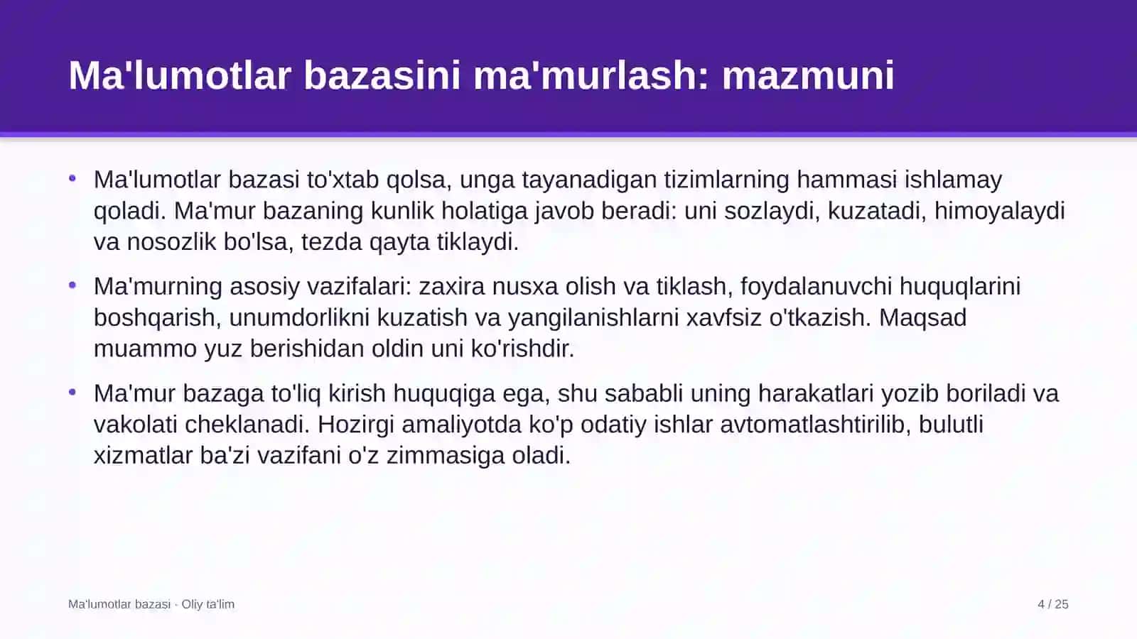 Tergov organlarida ma'lumotlar bazasini ma'murlash 4