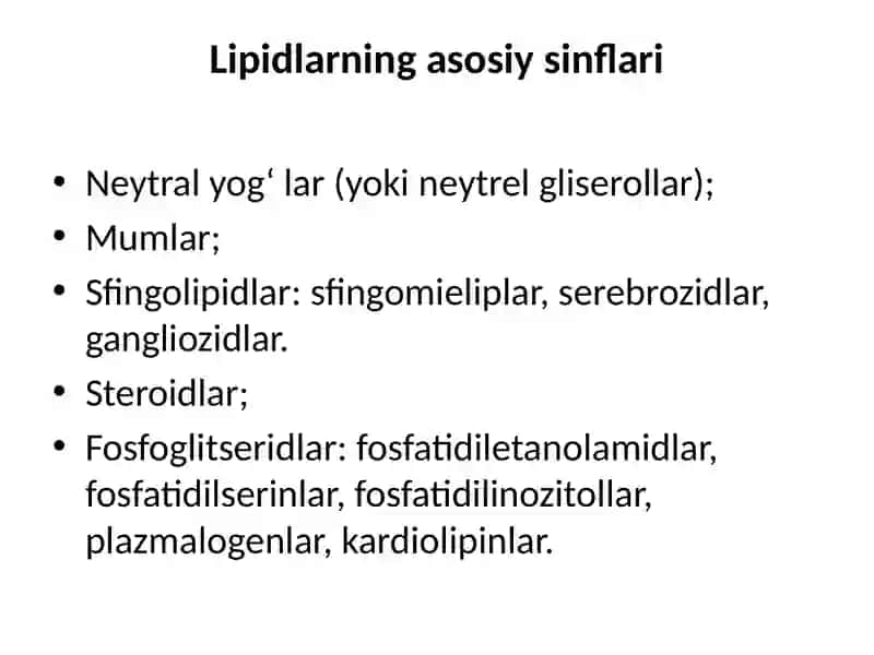 Lipidlar metabolizmi. 4