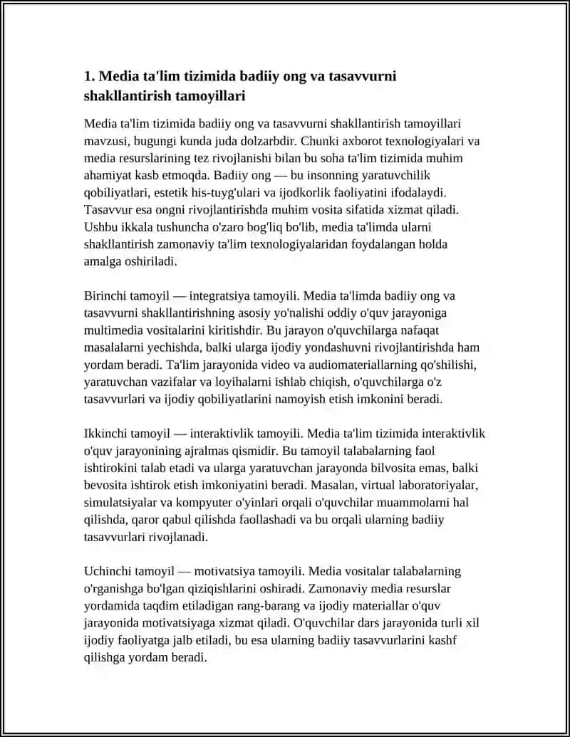 MEDIA TAʼLIM TIZIMIDA BADIIYONG TASAVVUR VA TAFAKKUR 4