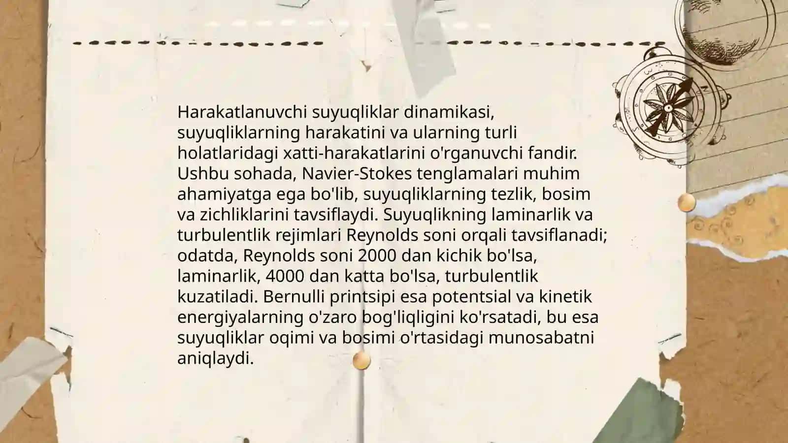 Suyuqlik harakati tartiblarini o'rganish usullari 4