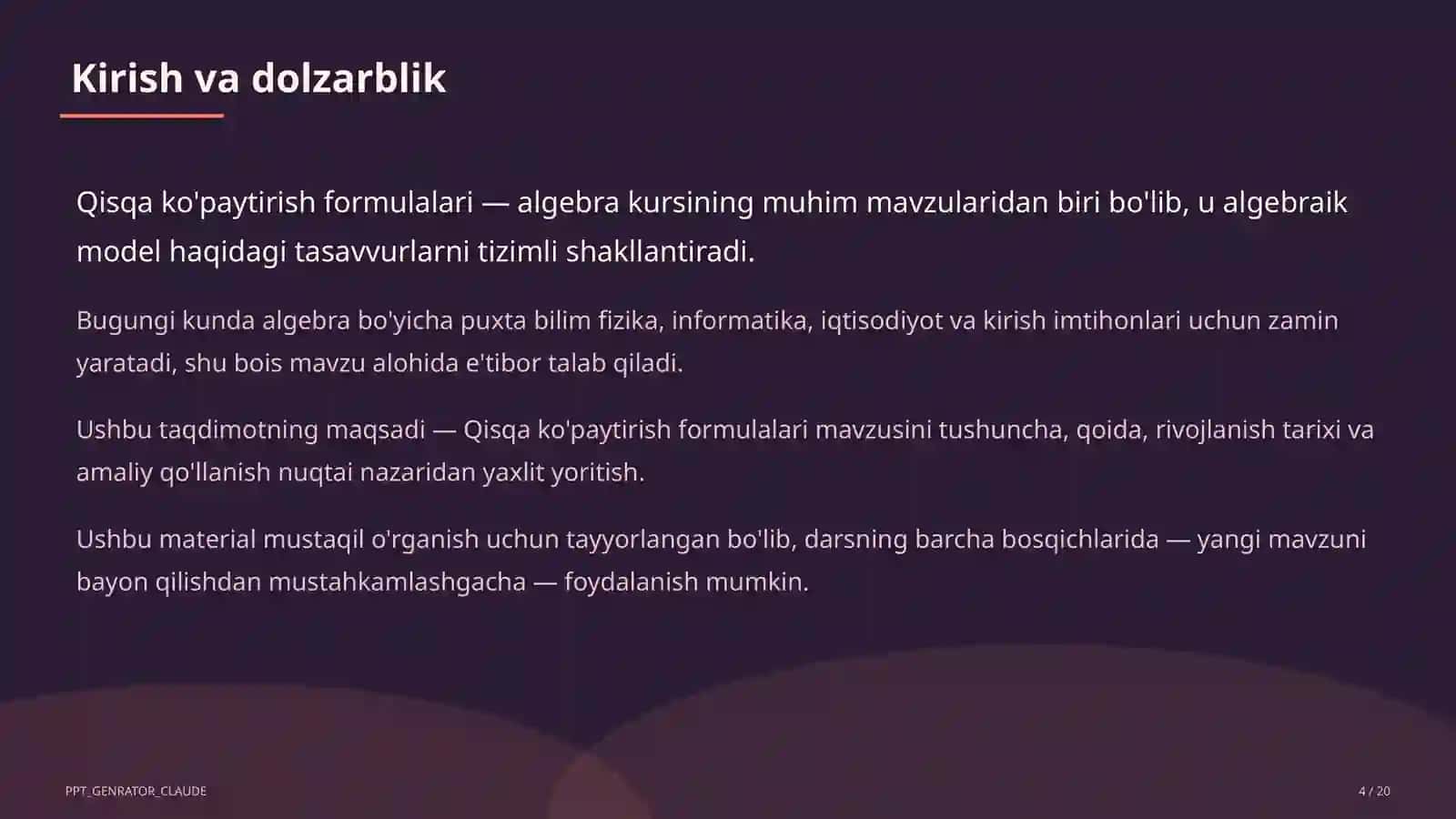 Qisqa ko'paytirish formulalari (7-sinf) 4
