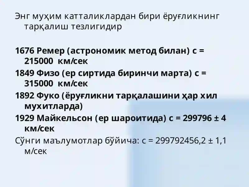 ЁРУҒЛИК ТЎЛҚИНЛАРИ.ГЕОМЕТРИК ОПТИКА ҚОНУНЛАРИ 4