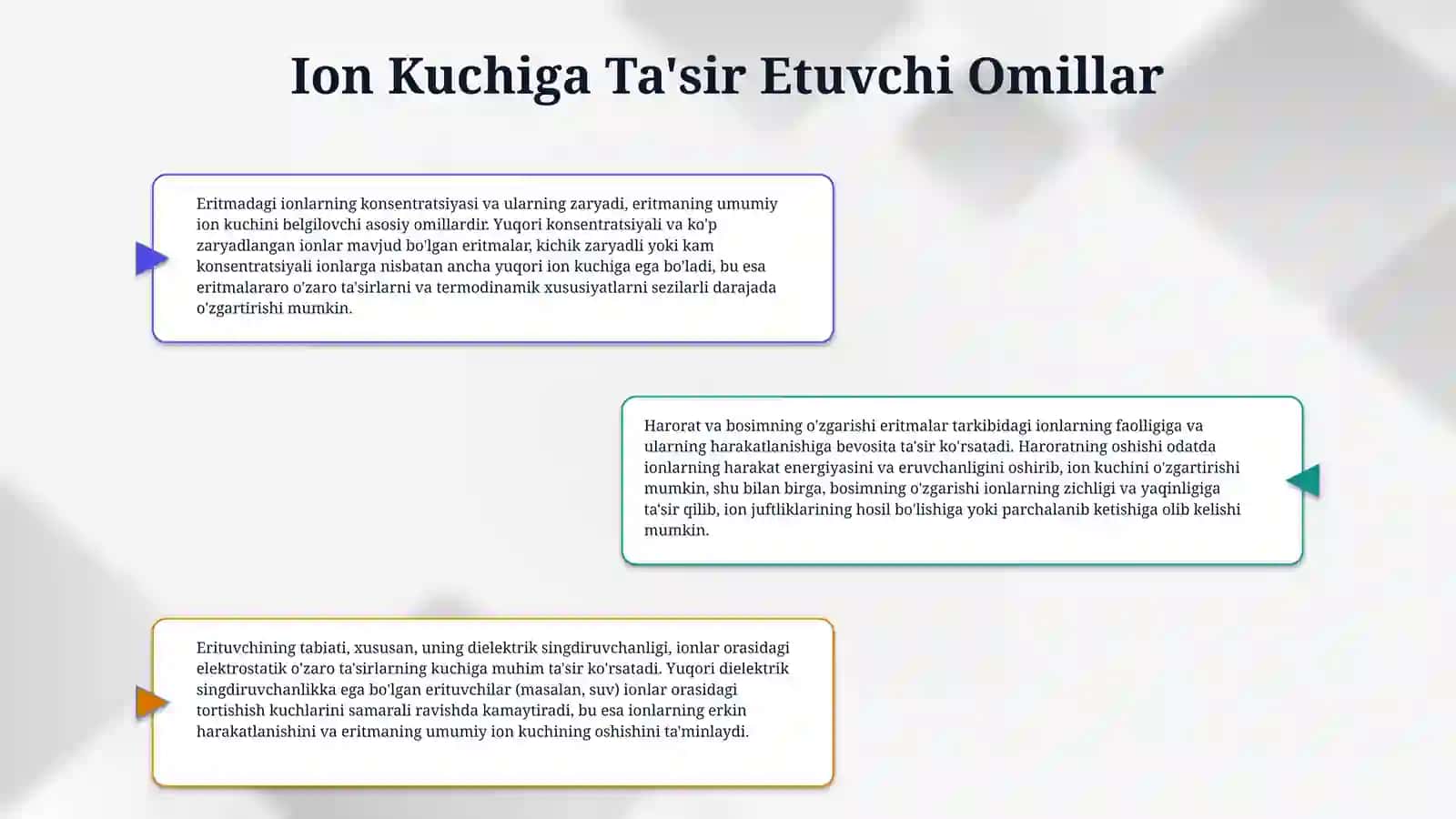 Eritmaning ion kuchi 4
