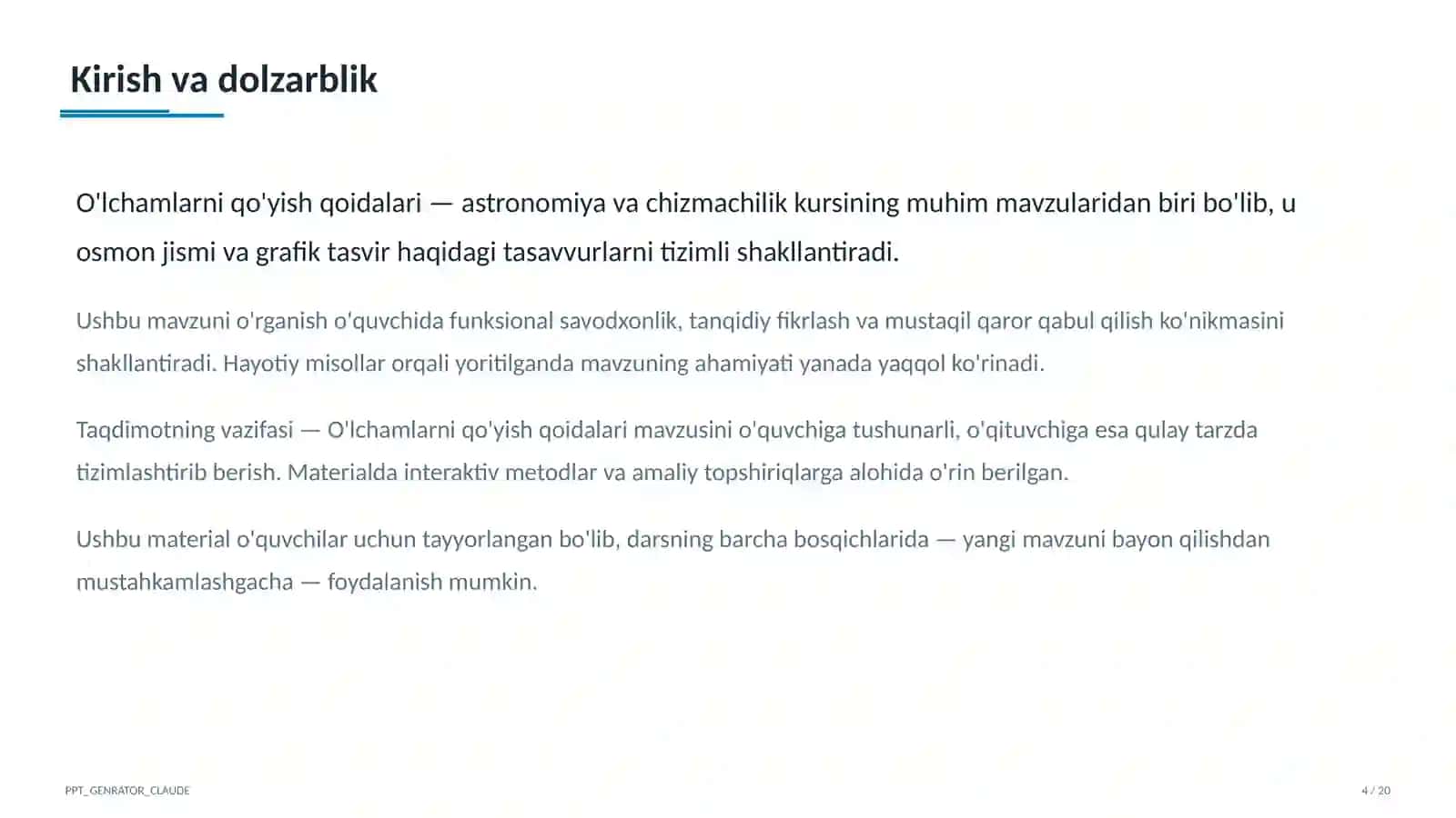 O'lchamlarni qo'yish qoidalari (8-sinf) 4