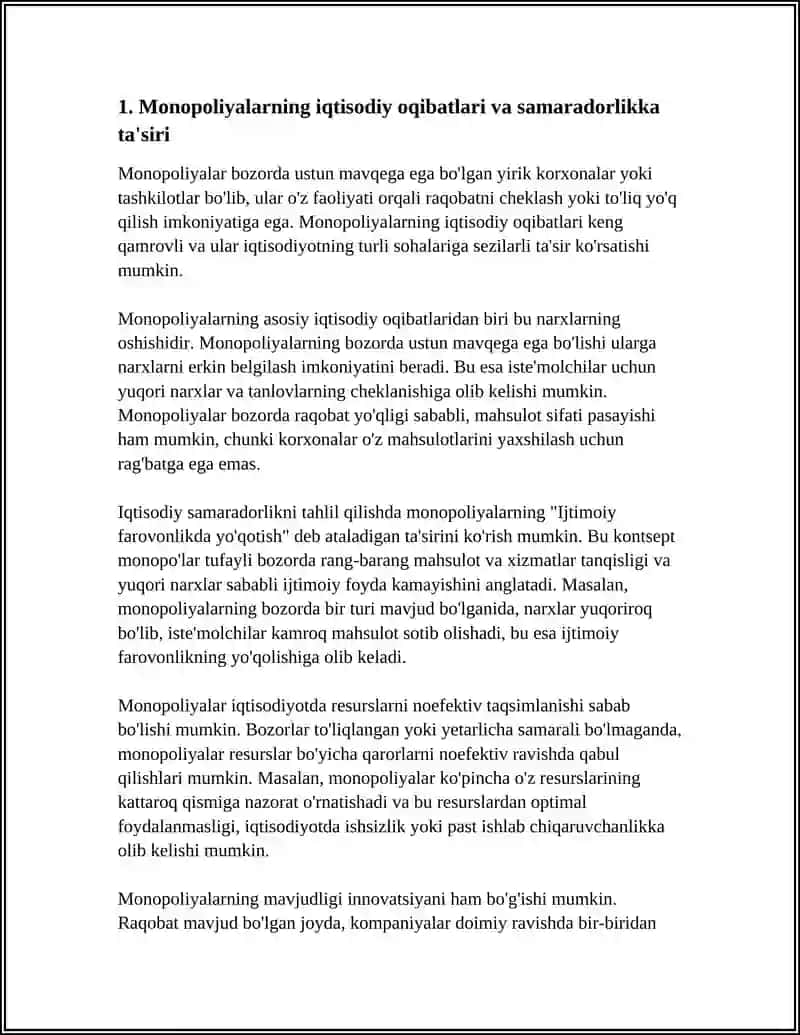 Monopoliyaga Qarshi Iqtisodiy Siyosat Va Raqobatni Rivojlantirish 4